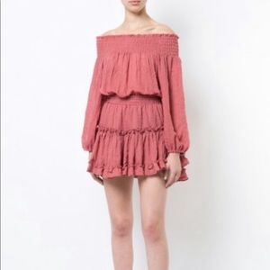 MISA Los Angeles off the shoulder mini dress